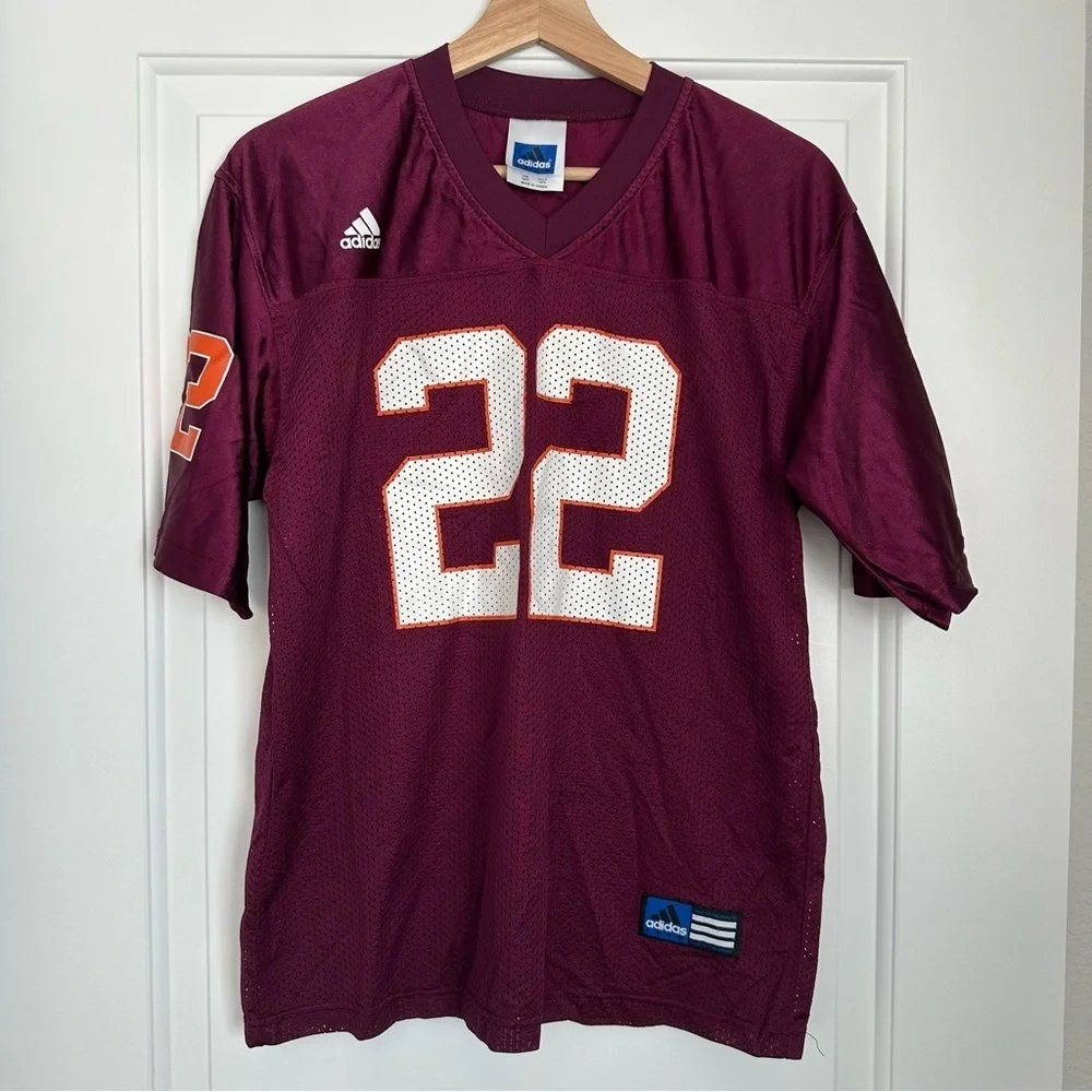 Adidas Burgundy and Orange Jersey Virginia Tech Hokies